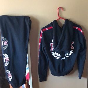 Pink sweatshirt and sweatpants set